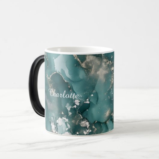 Personalized Luxury Marble Pattern Custom Name  Verwandlungstasse (Vorderseite Links)