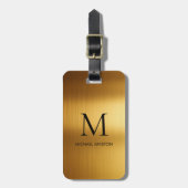 Personalized Luxury Monogram Faux Gold Metal  Gepäckanhänger (Vorderseite vertikal)