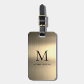 Personalized Luxury Monogram Faux Gold Metal       Gepäckanhänger (Vorderseite vertikal)