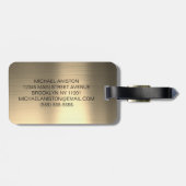 Personalized Luxury Monogram Faux Gold Metal       Gepäckanhänger (Rückseite horizontal)