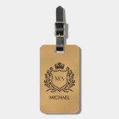 Personalized Luxury Monogram Gold Travel           Gepäckanhänger (Vorderseite vertikal)