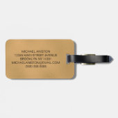 Personalized Luxury Monogram Gold Travel           Gepäckanhänger (Rückseite horizontal)