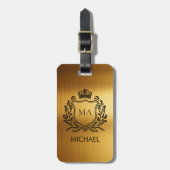 Personalized Luxury Monogram Gold Travel           Gepäckanhänger (Vorderseite vertikal)