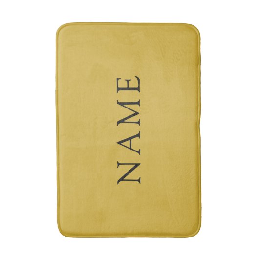 Personalized M Gold Bath Mat with Custom Name Badematte (Vorderseite Vertikal)