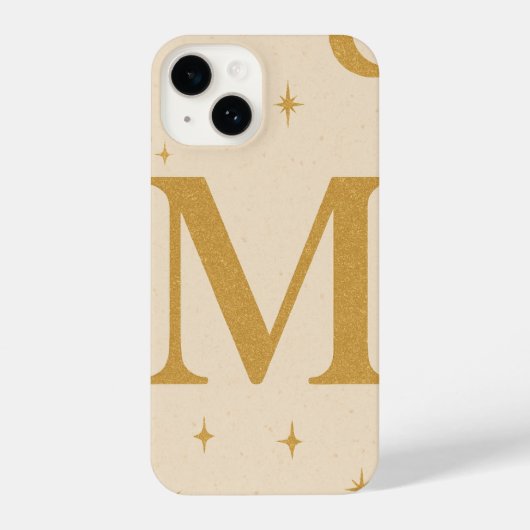 Personalized M Initial Star Phone Case – Cute Whit iPhone Hülle (Rückseite)