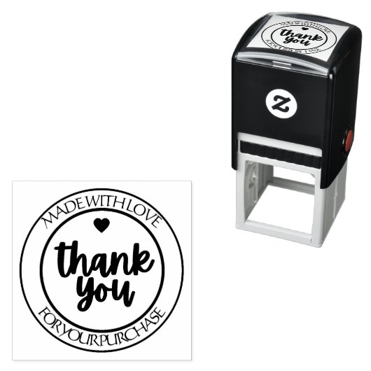 Personalized “Made With Love” Thank You  Permastempel (Beispiel)