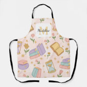Personalized Magic Books Girl Cute Kitchen Pink Schürze (Vorderseite)
