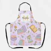 Personalized Magic Books Girl Kitchen Purple Schürze (Vorderseite)