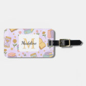 Personalized Magic Books Girl Purple Name Gepäckanhänger (Vorderseite horizontal)