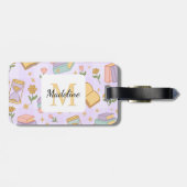 Personalized Magic Books Girl Purple Name Gepäckanhänger (Rückseite horizontal)