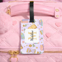 Personalized Magic Books Girl Purple Name Gepäckanhänger