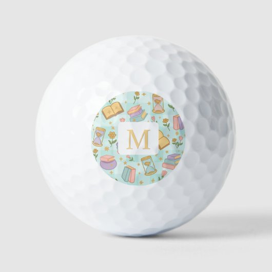 Personalized Magic Books Girl School Mint Green Golfball (Vorderseite)