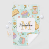 Personalized Magic Books Girl School Mint Green Golfhandtuch (Insitu)