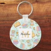 Personalized Magic Books Girl School Mint Green Schlüsselanhänger (Vorderseite)