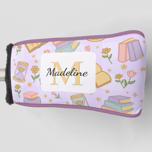 Personalized Magic Books Girl School Purple Golf Headcover (Vorderseite)