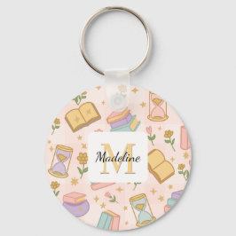 Personalized Magic Books Girl Wizard School Pink Schlüsselanhänger