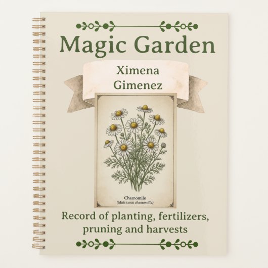Personalized Magic Garden Journal - Chamomile  Planer (Vorderseite)