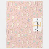 Personalized Magical Book Aesthetic Pattern Pink Fleecedecke (Vorderseite)