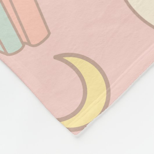 Personalized Magical Book Aesthetic Pattern Pink Fleecedecke (Ecke)