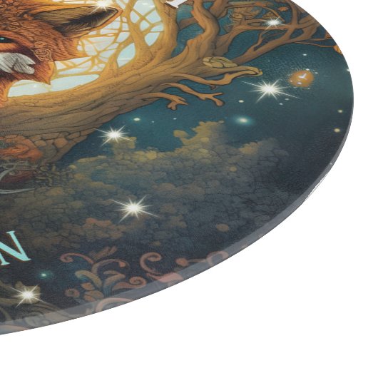 Personalized Magical Moonlit Celtic Fox Schneidebrett (Ecke)