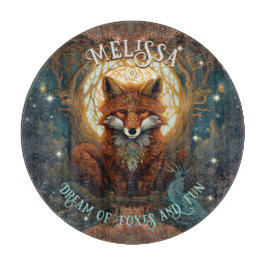 Personalized Magical Moonlit Celtic Fox Schneidebrett