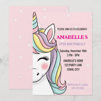 Personalized Magical Unicorn Birthday  Einladung