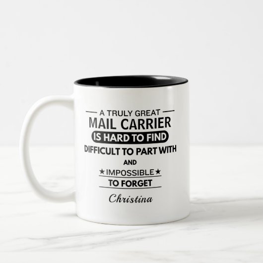 Personalized Mail Carrier Thank You Zweifarbige Tasse (Links)