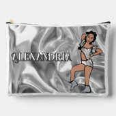 Personalized Majorette Dancer Liquid Silver #2 Zubehörtasche (Vorderseite)