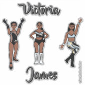 Personalized Majorette Silver Black Twist #1 Aufkleber (Vorderseite)