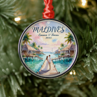 Personalized Maldives Honeymoon Ornament Aus Metall
