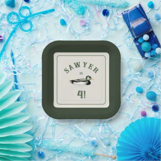 Personalized Mallard Duck Birthday Plates Pappteller (Party)