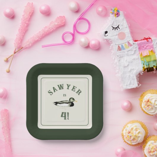 Personalized Mallard Duck Birthday Plates Pappteller (Party)