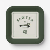 Personalized Mallard Duck Birthday Plates Pappteller (Vorderseite)