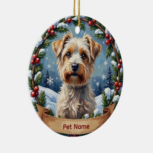 Personalized Maltese Christmas Keramik Ornament (Rechts)