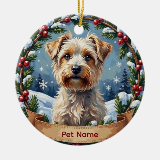 Personalized Maltese Christmas Keramik Ornament (Vorne)