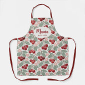 Personalized Mama Cherry Apron | Custom Name & Est Schürze (Vorderseite)