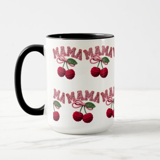 Personalized “Mama” Cherry Print – Funny Kitchen T Tasse (Links)