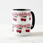 Personalized “Mama” Cherry Print – Funny Kitchen T Tasse (VorderseiteRechts)