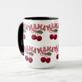 Personalized “Mama” Cherry Print – Funny Kitchen T Tasse (Vorderseite Links)