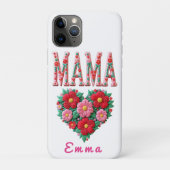 Personalized Mama Heart Floral Custom Gift Case-Mate iPhone Hülle (Rückseite)