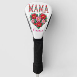 Personalized Mama Heart Floral Custom Gift Golf Headcover
