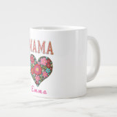 Personalized Mama Heart Floral Custom Gift Jumbo-Tasse (Vorderseite Rechts)