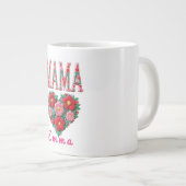 Personalized Mama Heart Floral Custom Gift Jumbo-Tasse (Vorderseite Rechts)