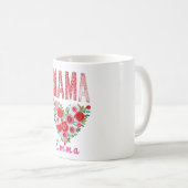 Personalized Mama Heart Floral Custom Gift Kaffeetasse (VorderseiteRechts)