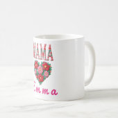 Personalized Mama Heart Floral Custom Gift Kaffeetasse (VorderseiteRechts)