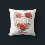 Personalized Mama Heart Floral Custom Gift Kissen<br><div class="desc">This beautiful Personalized Custom Mama Heart Floral design features colorful folk-style flowers arranged in a vibrant heart under the word MAMA. The bright embroidery-inspired artwork creates a warm, joyful look that celebrates the love of motherhood. You can personalize this design by adding a custom name, making it a unique and...</div>