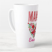 Personalized Mama Heart Floral Custom Gift Milchtasse (Linke Ecke)