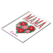 Personalized Mama Heart Floral Custom Gift Notizblock (Linke Seite)