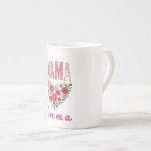 Personalized Mama Heart Floral Custom Gift Porzellantasse (Vorderseite Rechts)