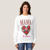 Personalized Mama Heart Floral Custom Gift Sweatshirt (Vorne ganz)